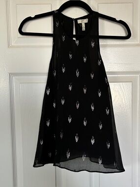 3/$20 Joie Black Halter Top w/ Silver Arrow Pattern XS